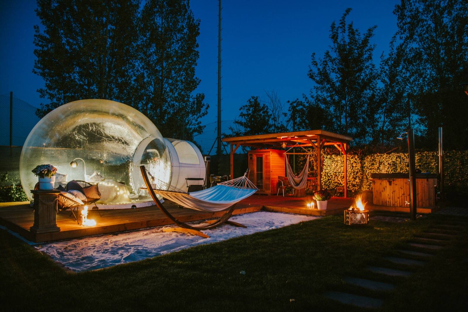 Bubble Tent unter dem Sternenhimmel