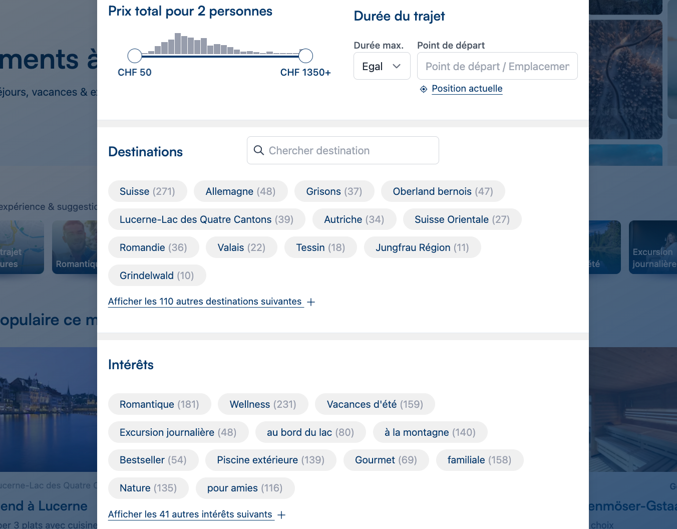 Image des fonctions de filtrage sur notre site web