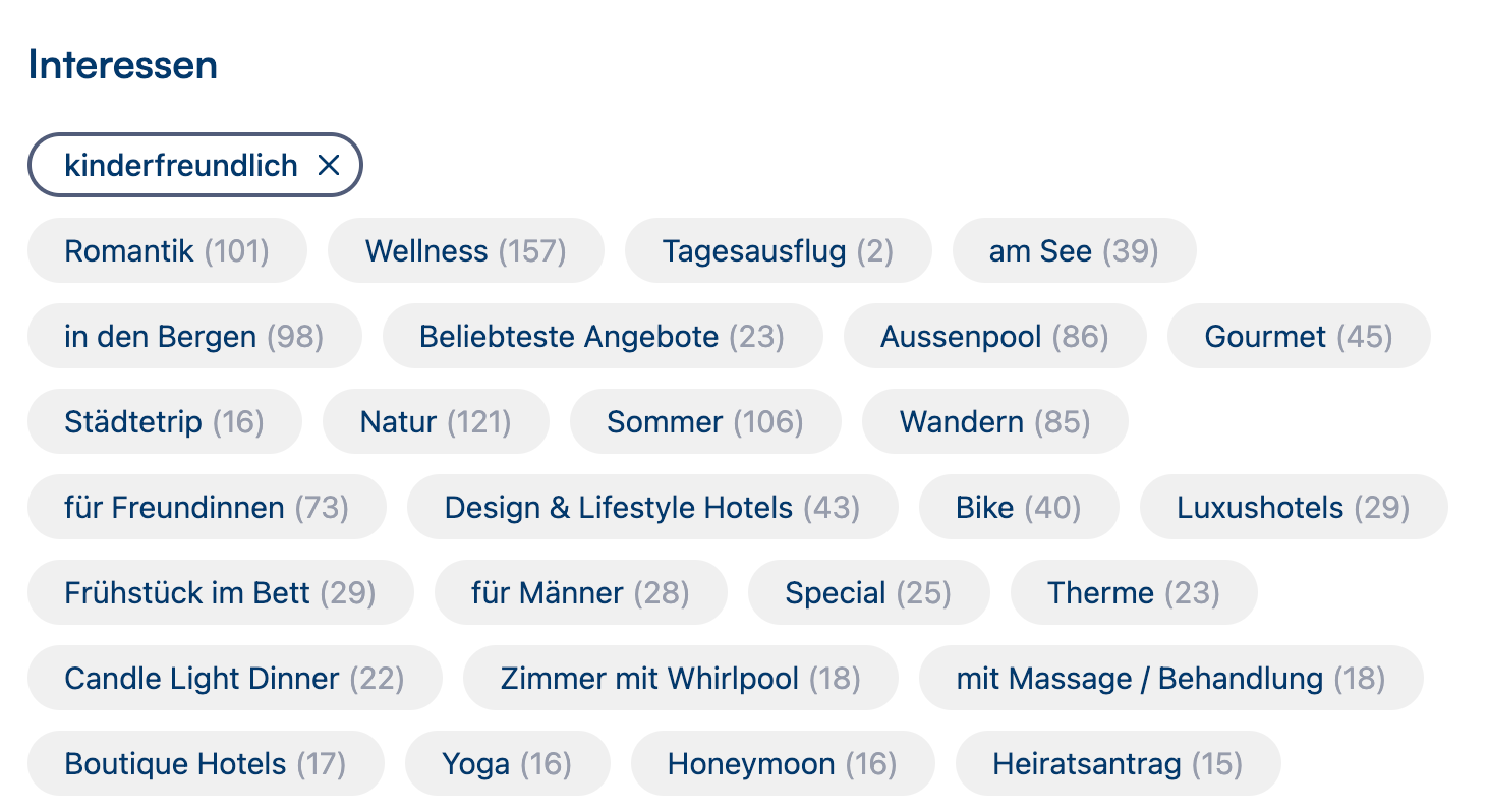 Filterfunktion "kinderfreundlich"