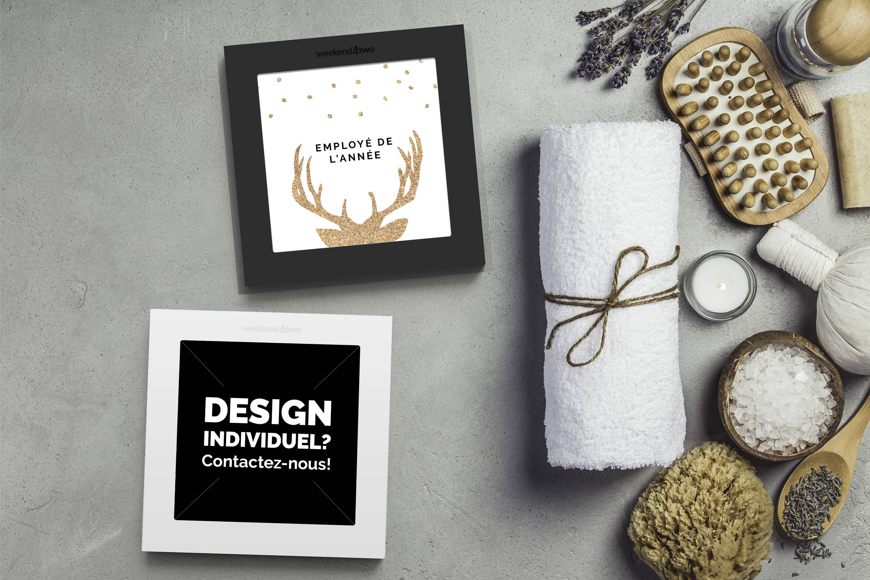 les coffrets de bons cadeaux de weekend4two en noir et blanc
