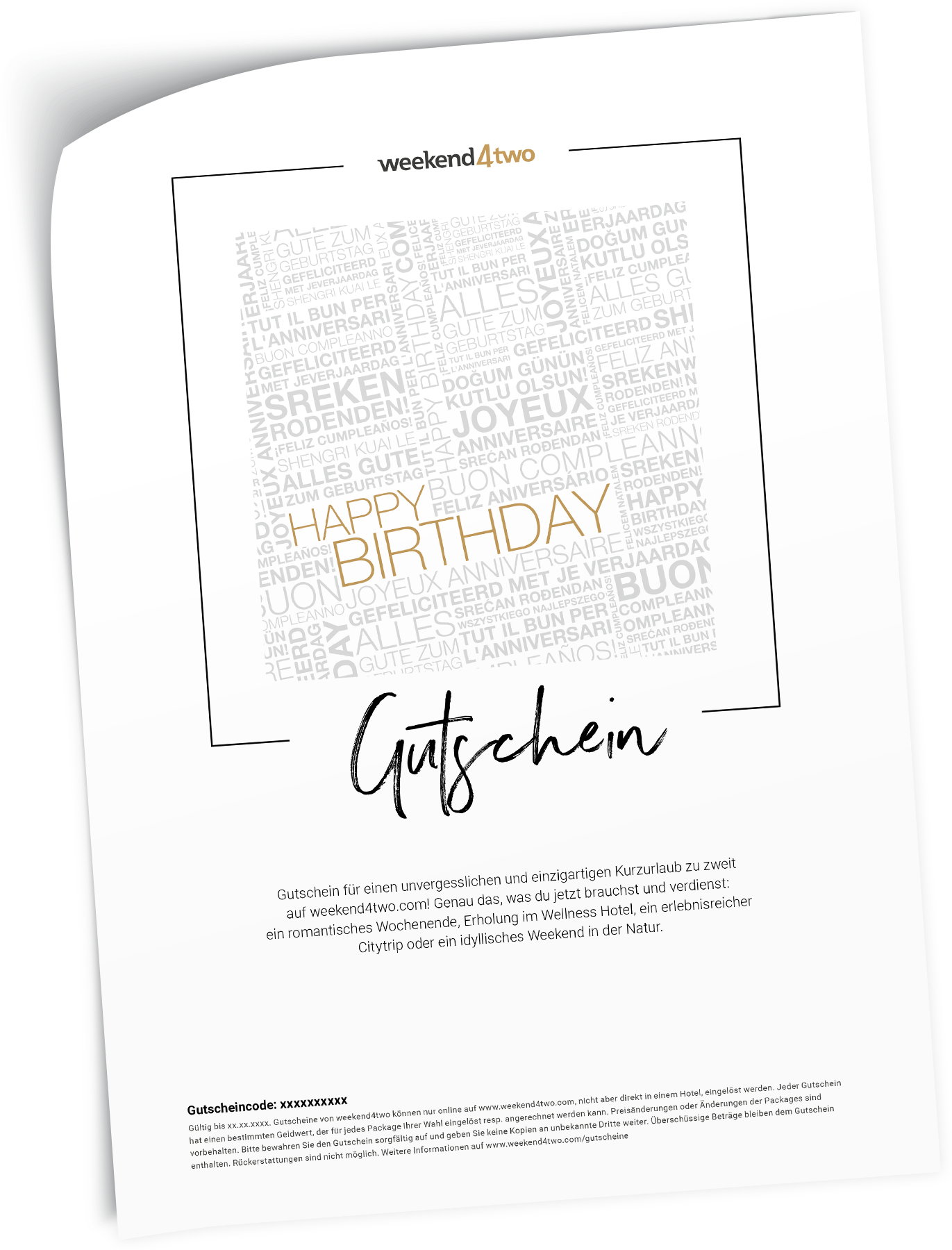 PDF Gutschein mit dem Happy Birthday Design