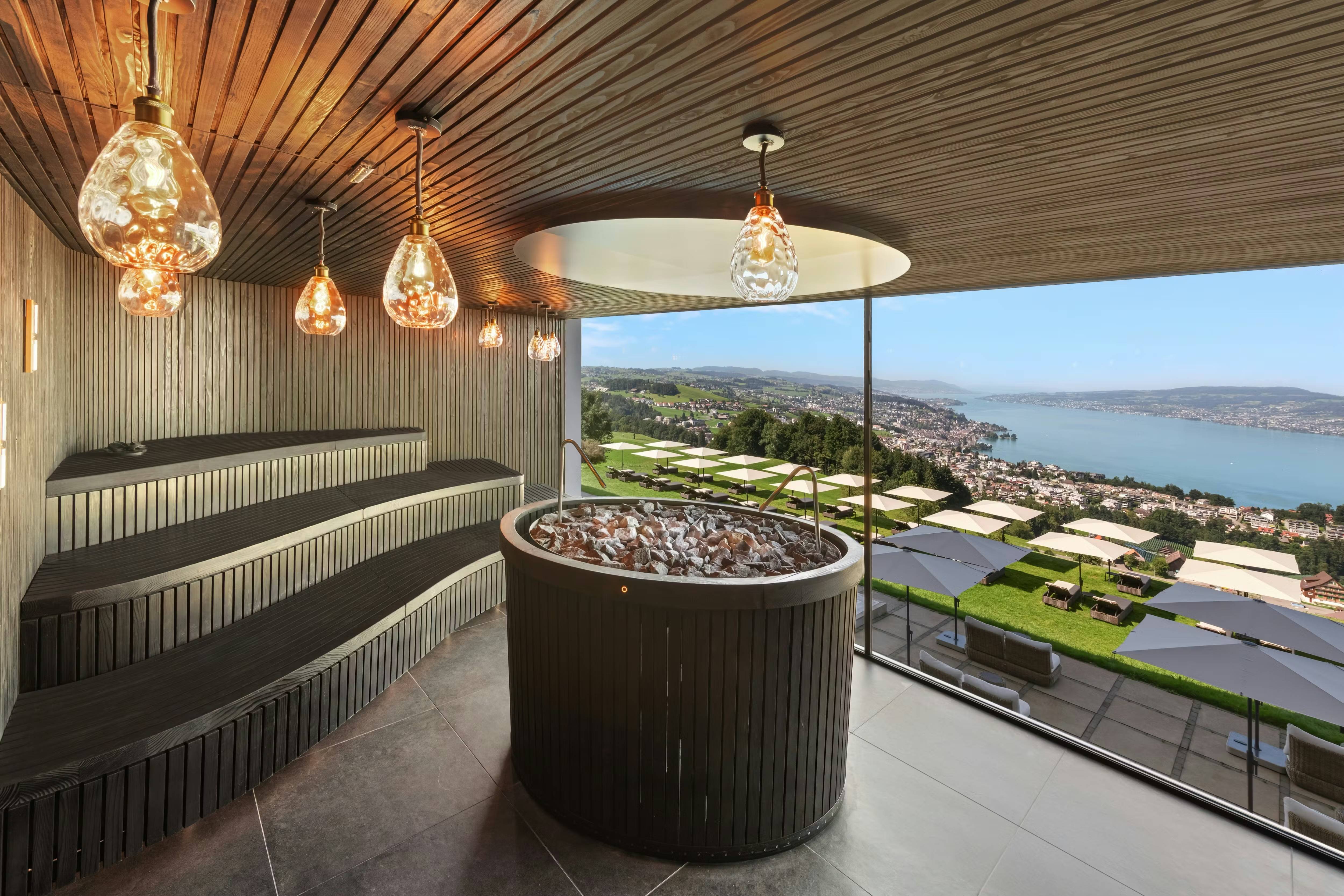 Sauna avec vue sur le lac de Zurich