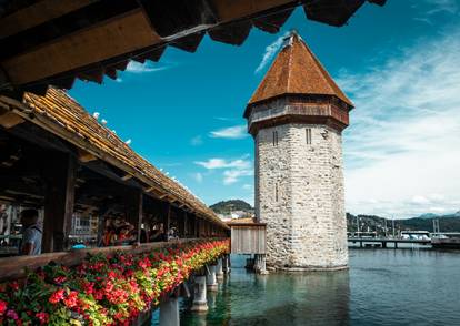 Blick auf die Kapellbrücke in Luzern
