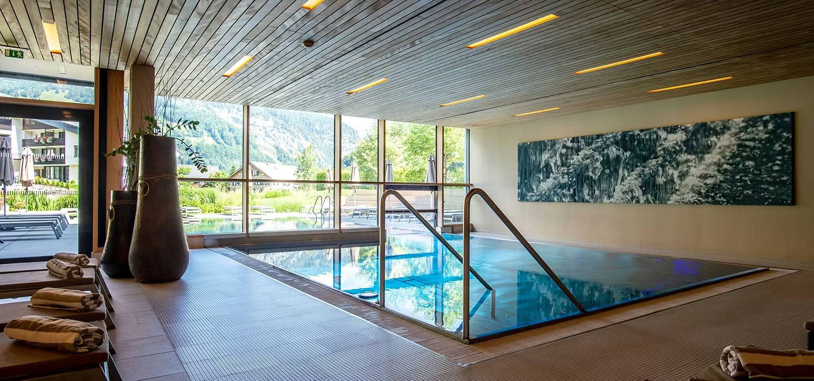 Piscine couverte avec jardin piscine